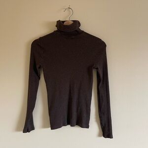 Madewell Cotton Turtleneck Espresso Brown